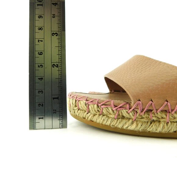 New VALENTINO Rockstud Nude Beige Espadrille Wedge Ankle Strap Sandals 37 - Picture 7 of 10